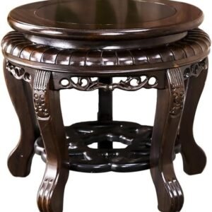 Bonsai Pedestal Round Wooden Vase Base Solid Wood Bonsai Display Stand Indoor Living Room Green Plant Fish Tank Ornament Vase Display Stands Pedestal Base